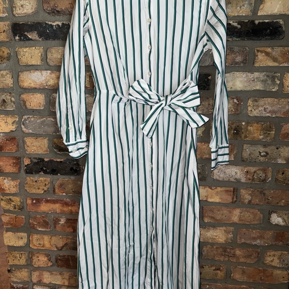 Target Green and White Striped Long Sleeve Dress
